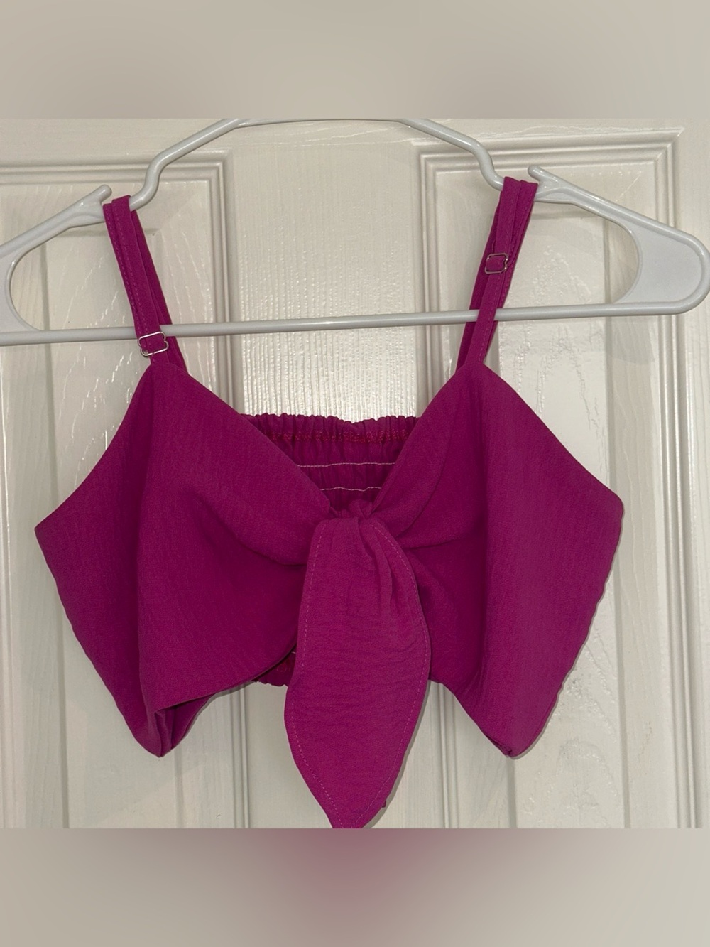 Tie-Front Adjustable Camisole Top in Fuchsia
